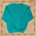 Medieval Rabbit Riding Snail With Stars Sweater in Teal