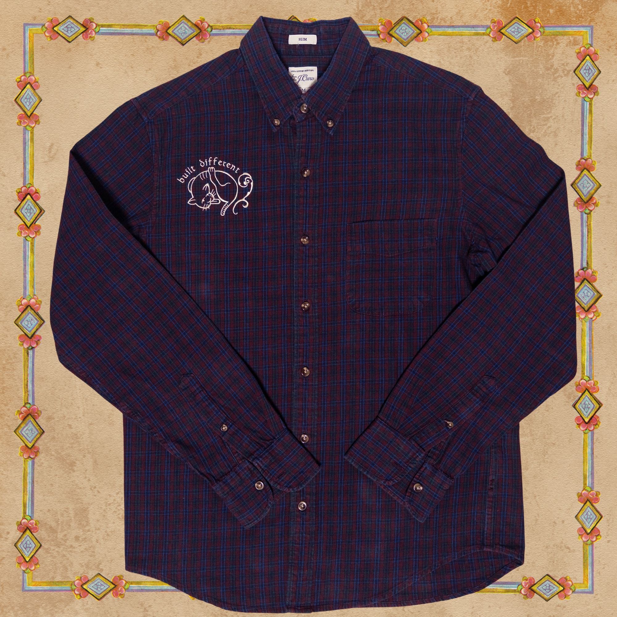 Built Different Cat Button Down Shirt