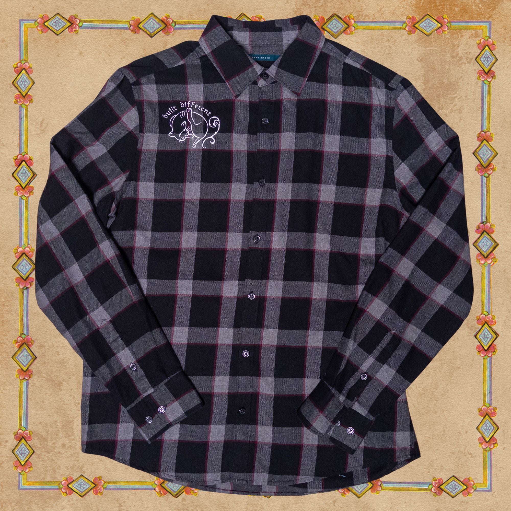 Medieval Cat Black Flannel Shirt