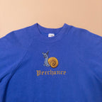 Medieval Snail Cat Crewneck Sweatshirt in Light Blue