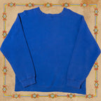 Medieval Rabbit Riding Snail Creature Crewneck Sweater in Light Blue