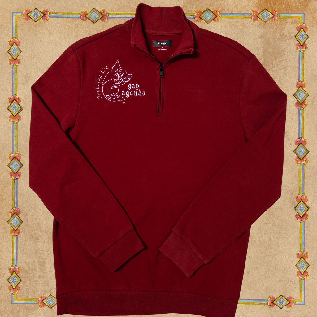 Gay Medieval Fox Quarter Zip Sweater