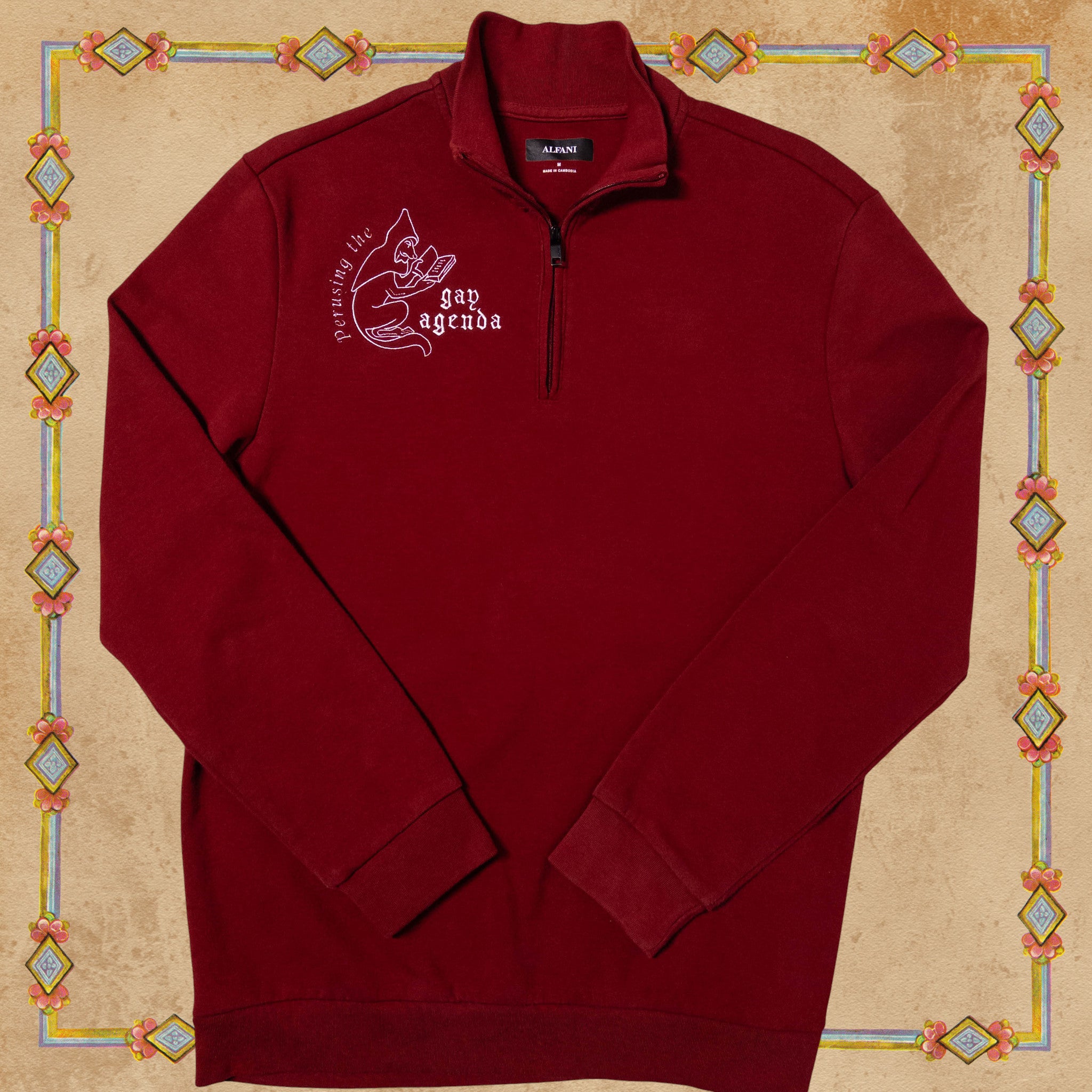 Gay Medieval Fox Quarter Zip Sweater
