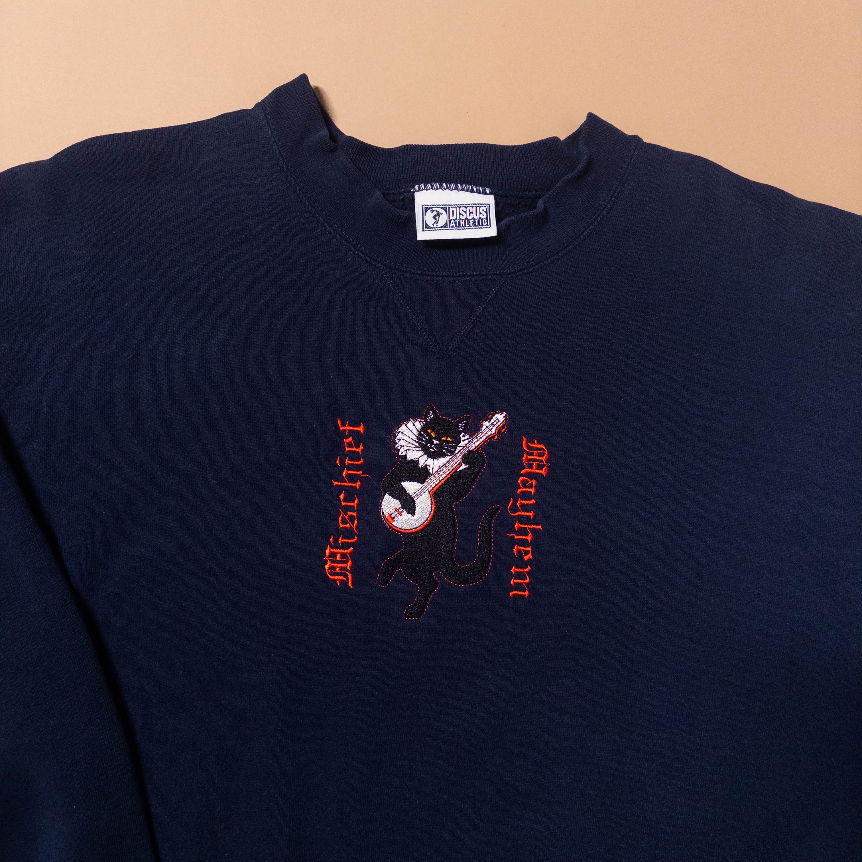 Mischief and Mayhem Jester Cat Crewneck Sweater