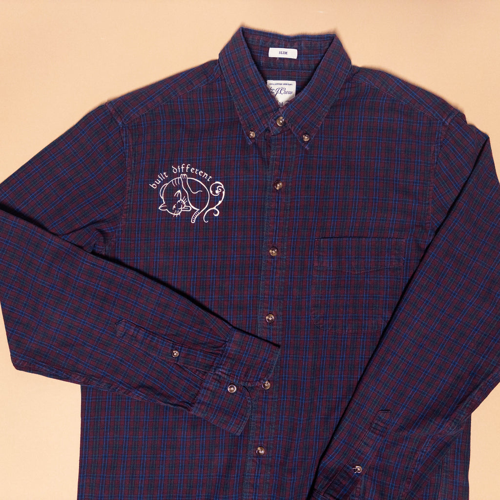 Built Different Cat Button Down Shirt