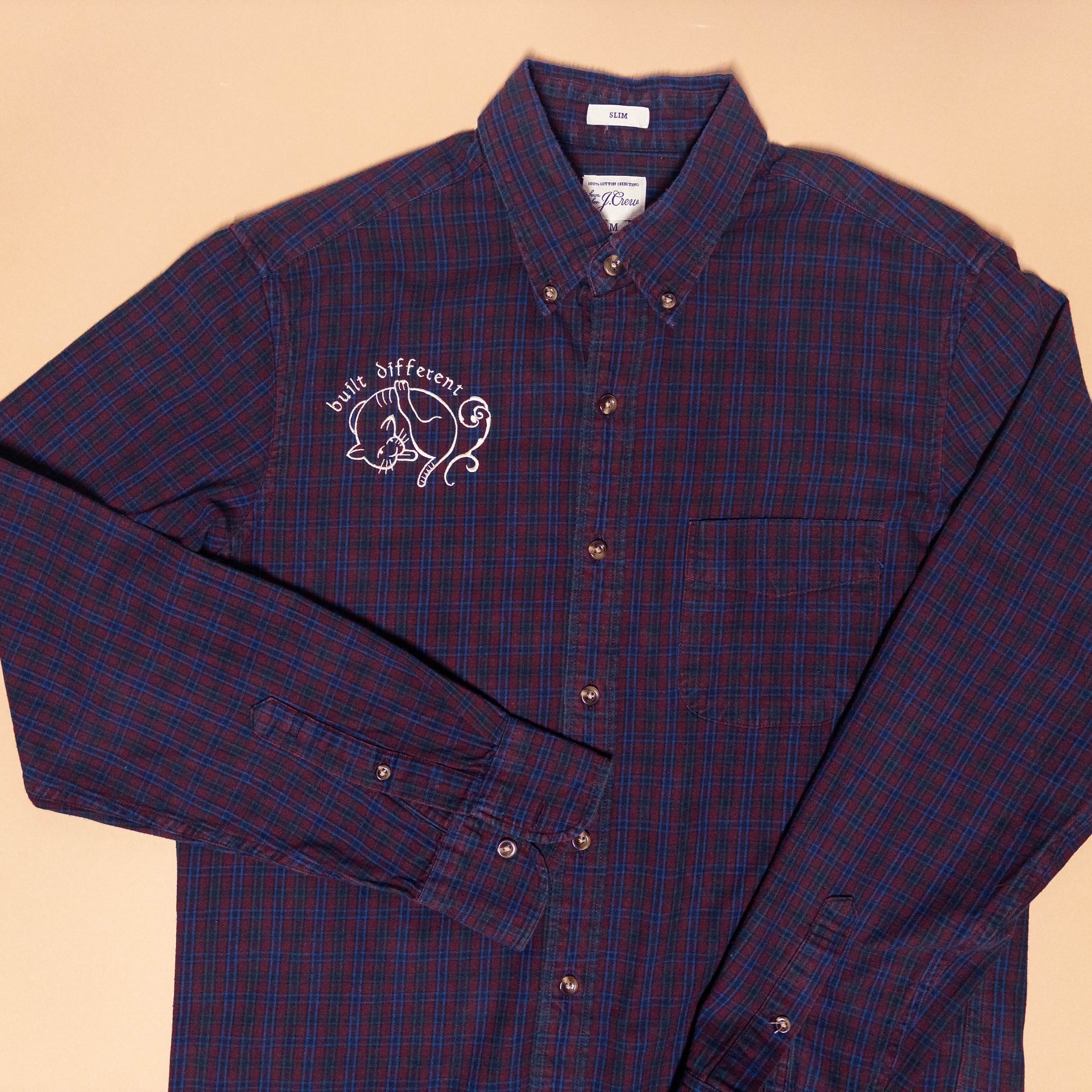 Built Different Cat Button Down Shirt