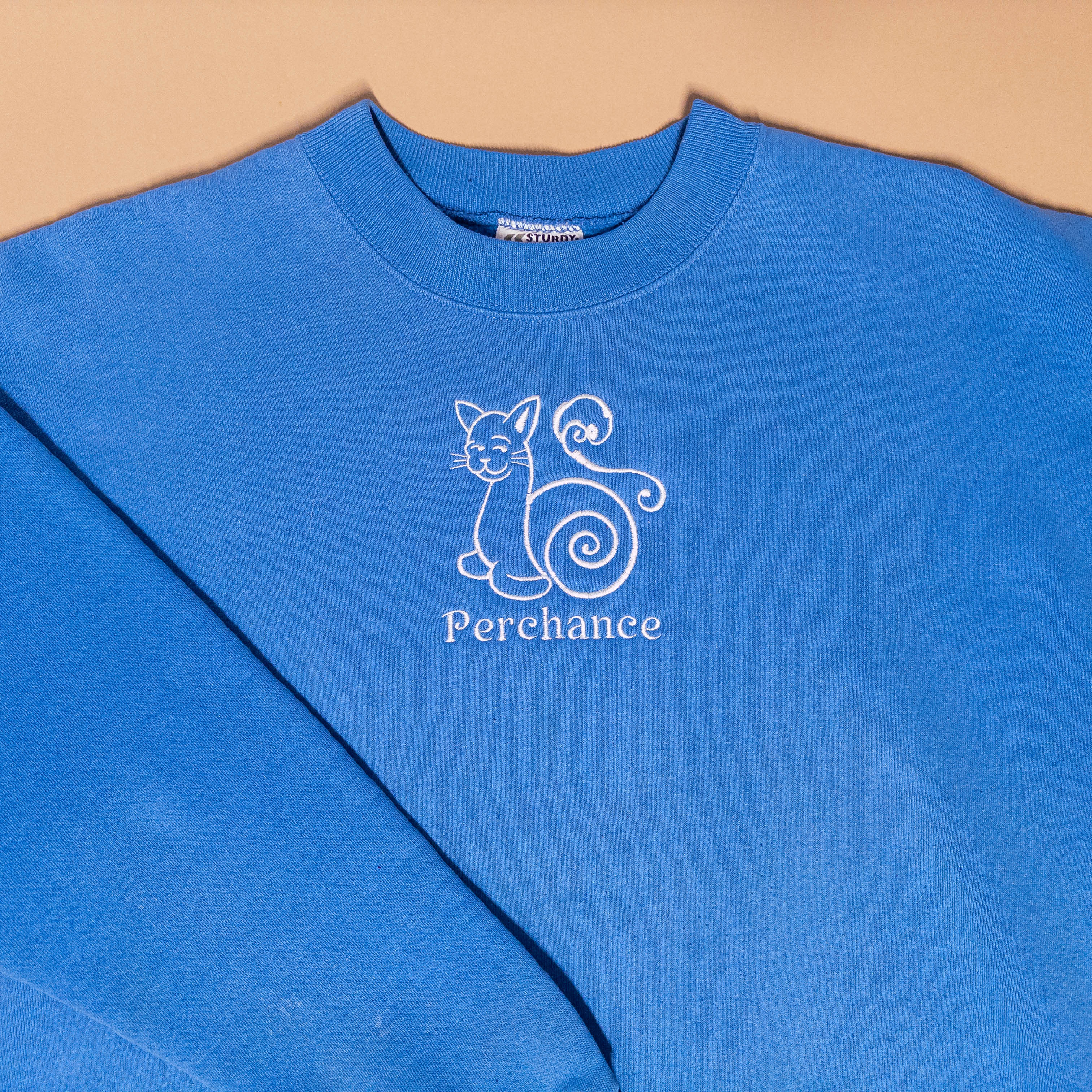 Medieval Snail Cat Crewneck Sweater in Blue