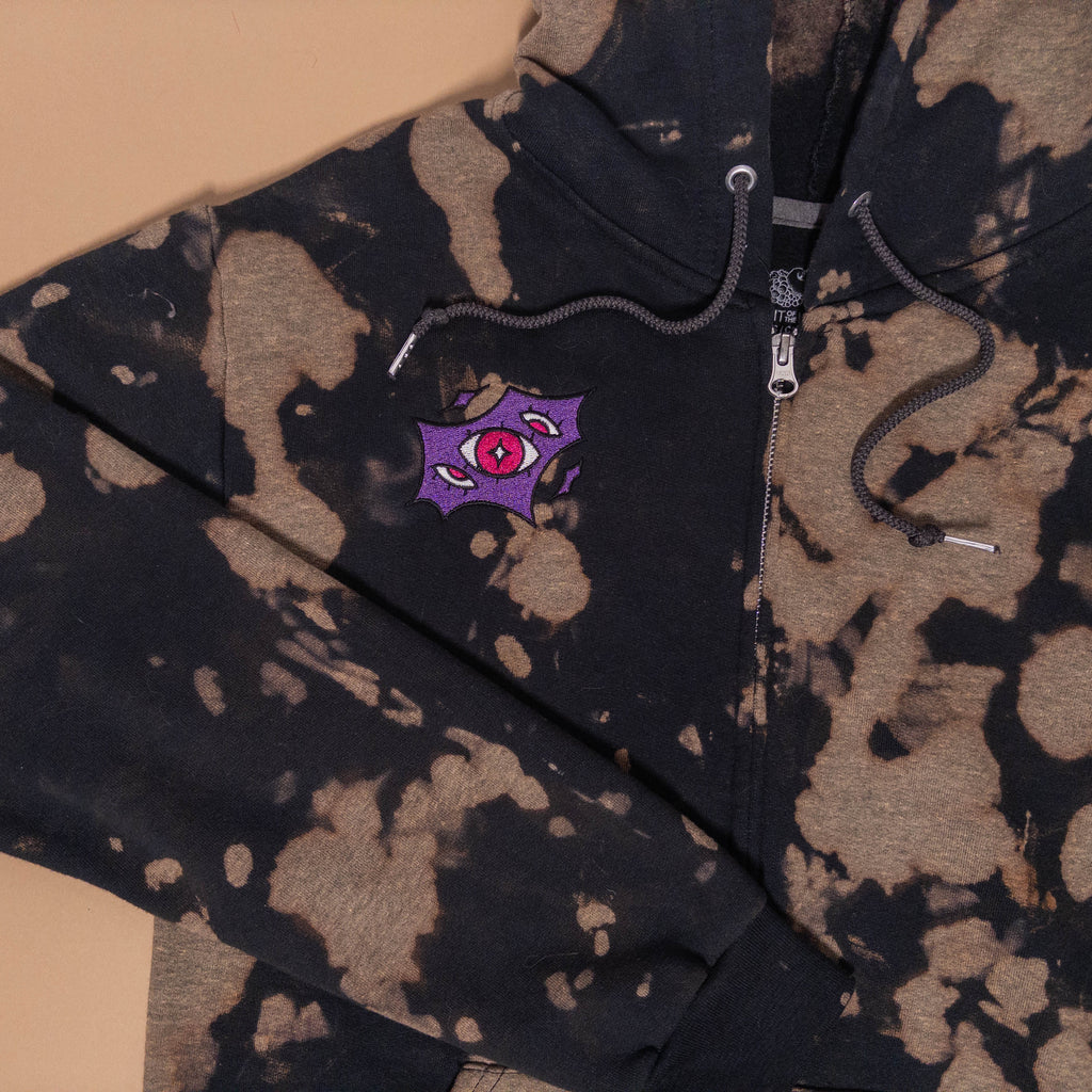 Bleached Hoodie with Eye Design
