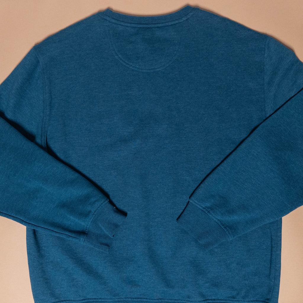 Rabbit Riding Snail Medieval Crewneck in Teal