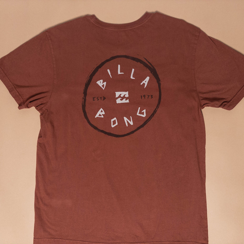 Upcycled Billabong Western Skull Tee in Rust