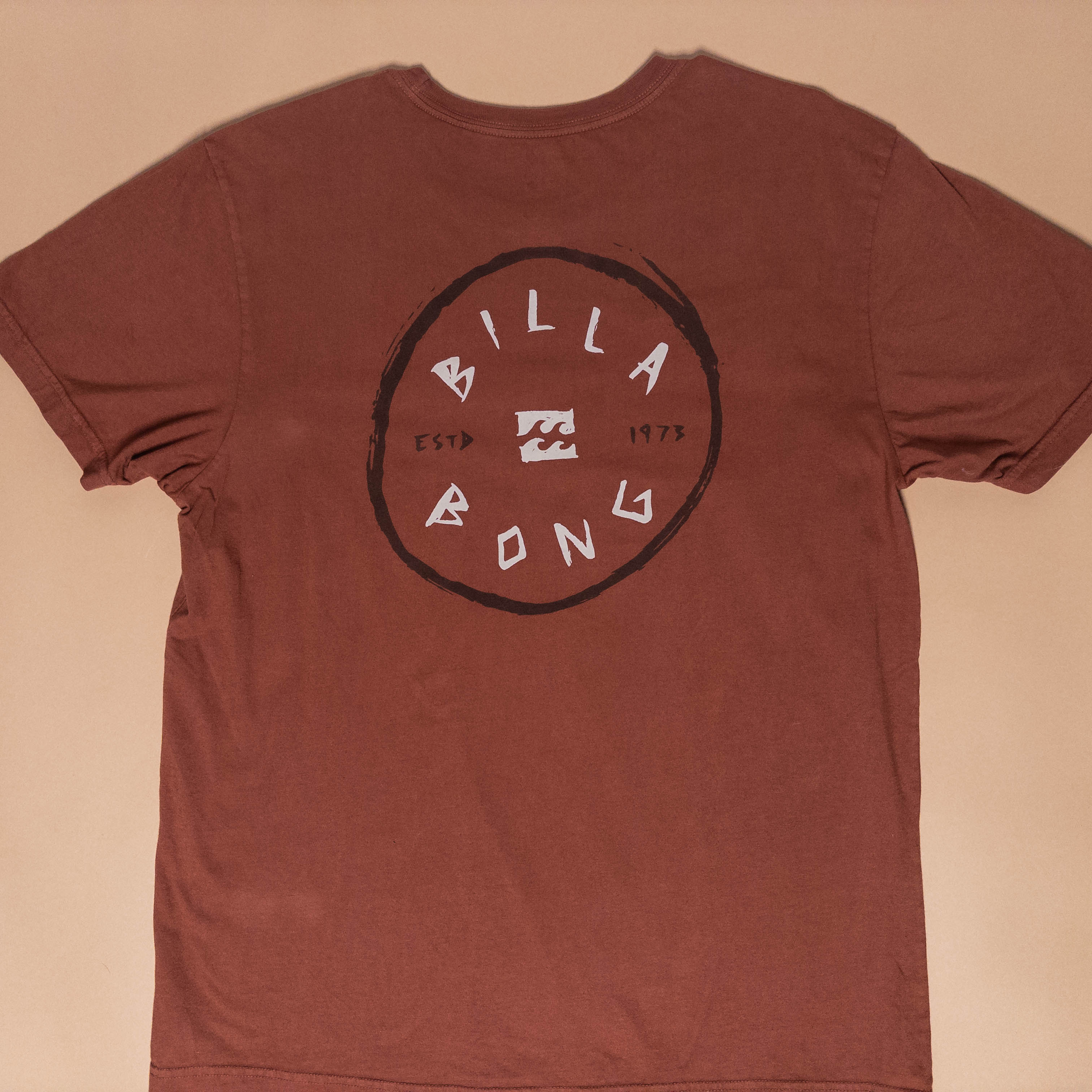 Upcycled Billabong Western Skull Tee in Rust