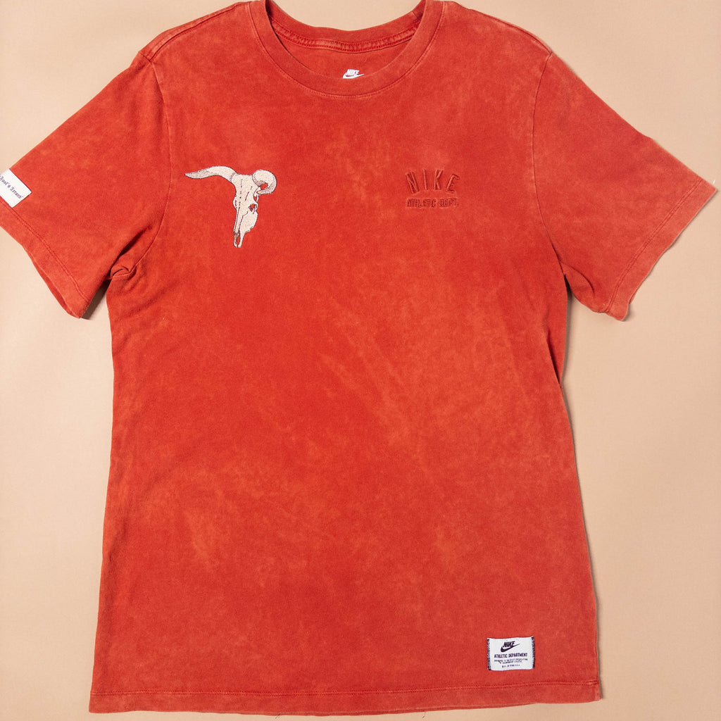 Upcycled Nike Western Cow Skull Tee
