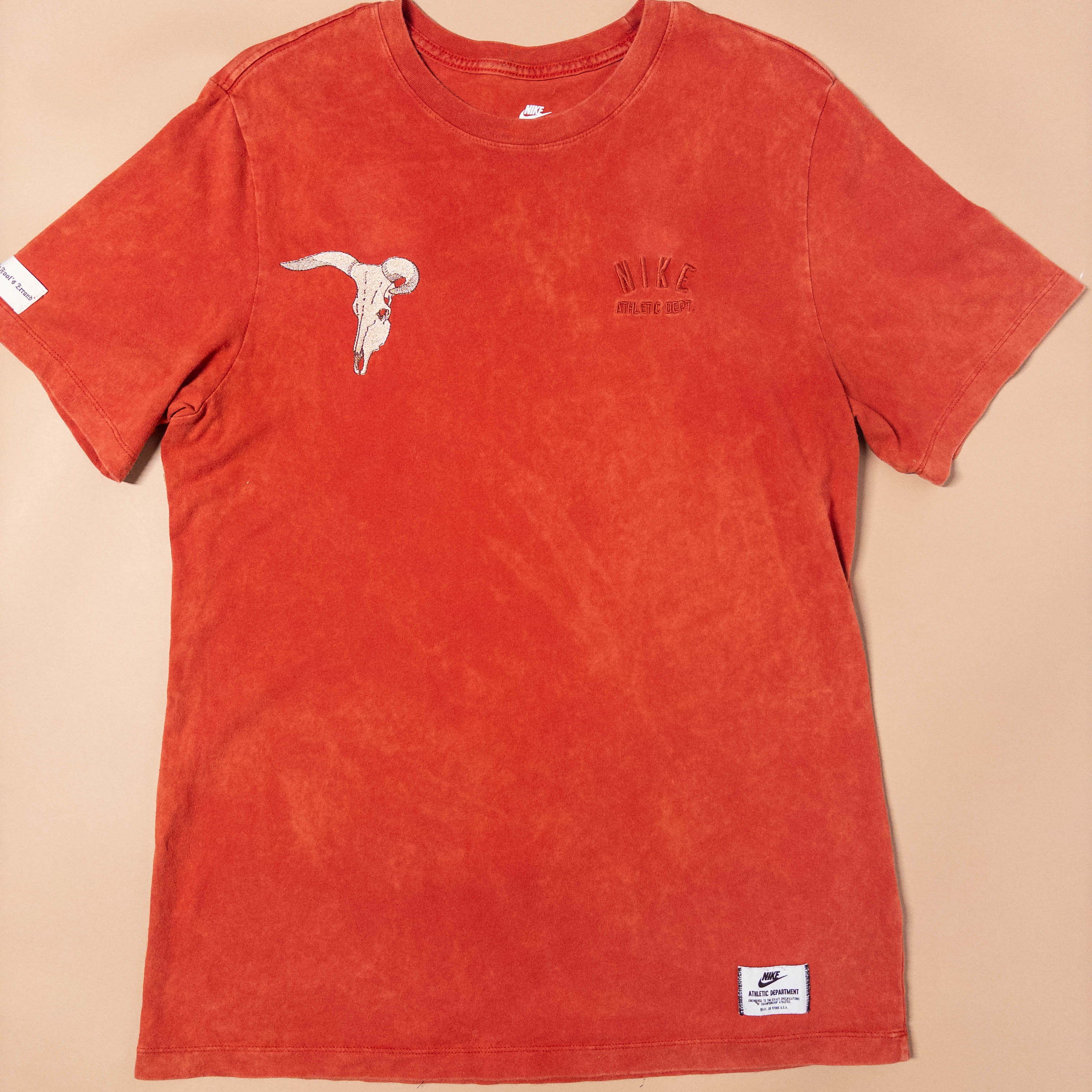 Upcycled Nike Western Cow Skull Tee