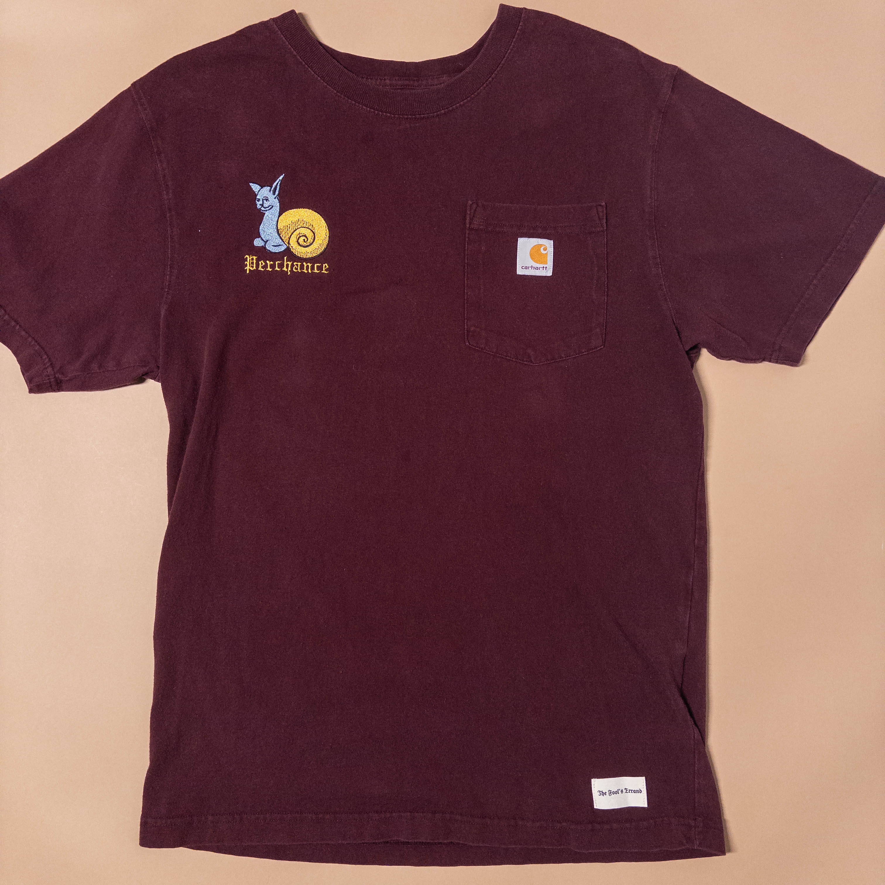 Upcycled Carhartt Medieval Snail Cat Tee