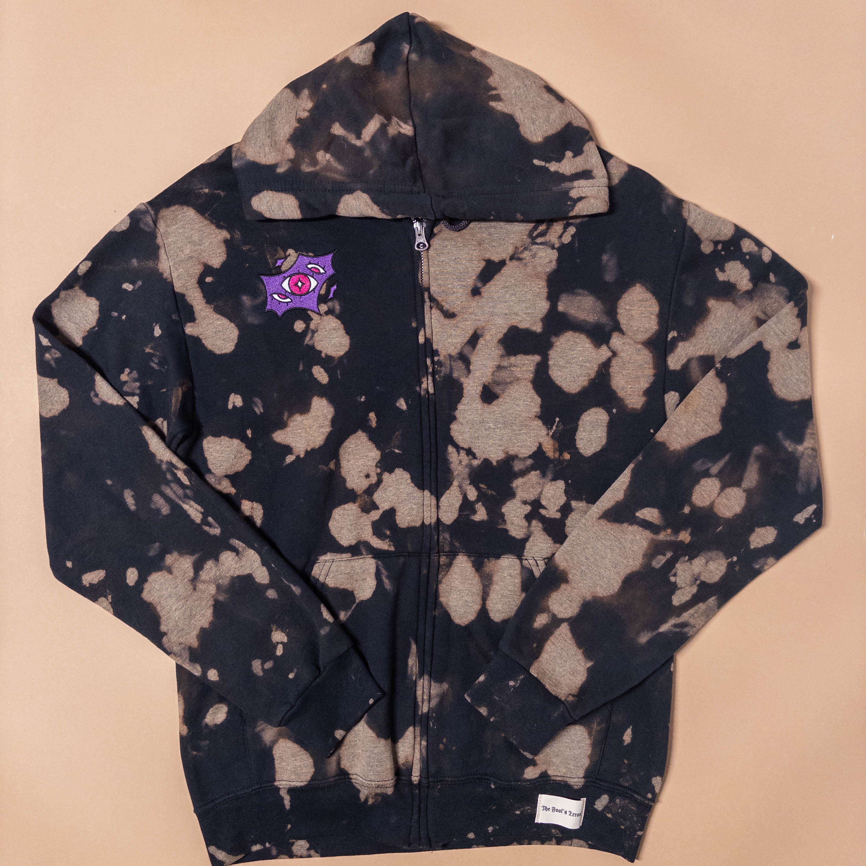 Bleached Hoodie with Eye Design