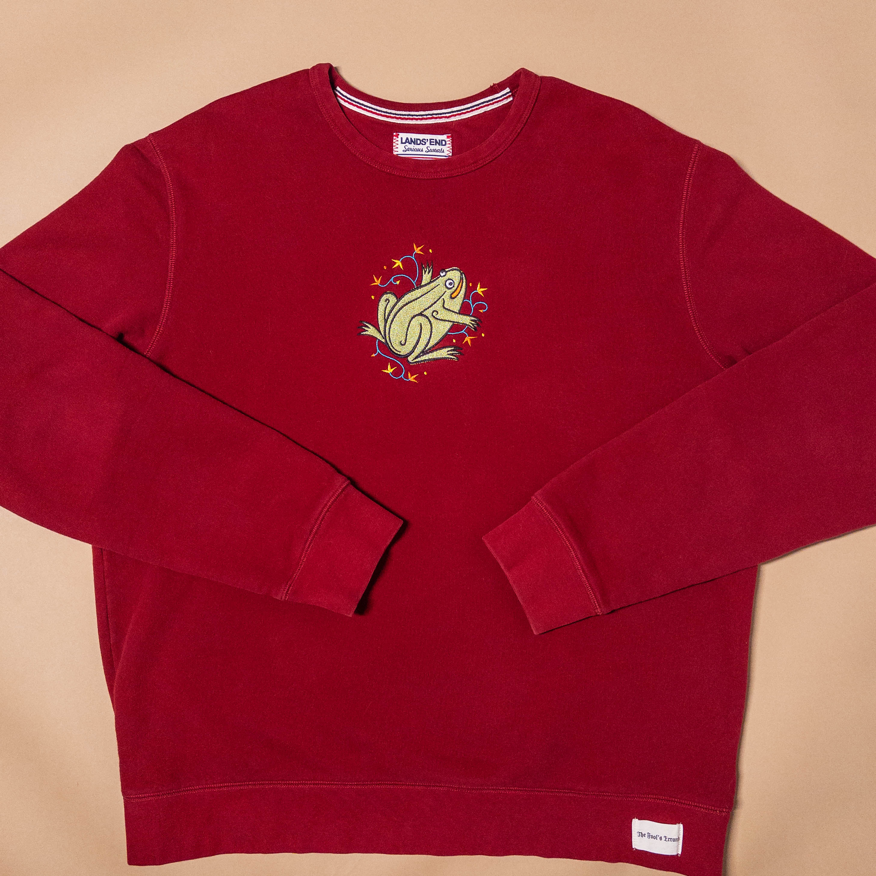 Medieval Frog Crewneck in Red | Large