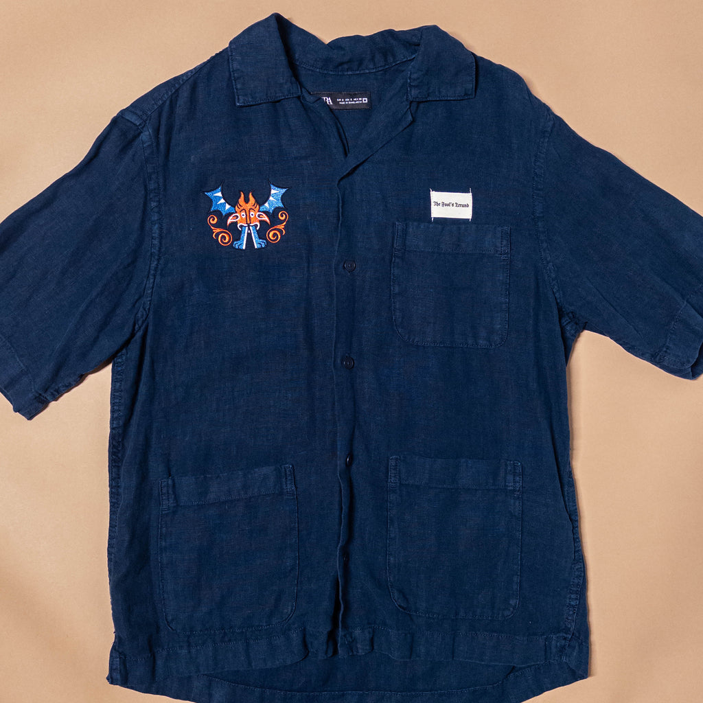 Medieval Demon Button Up in Linen | Small