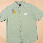 Medieval Snail Cat Linen Shirt | Medium