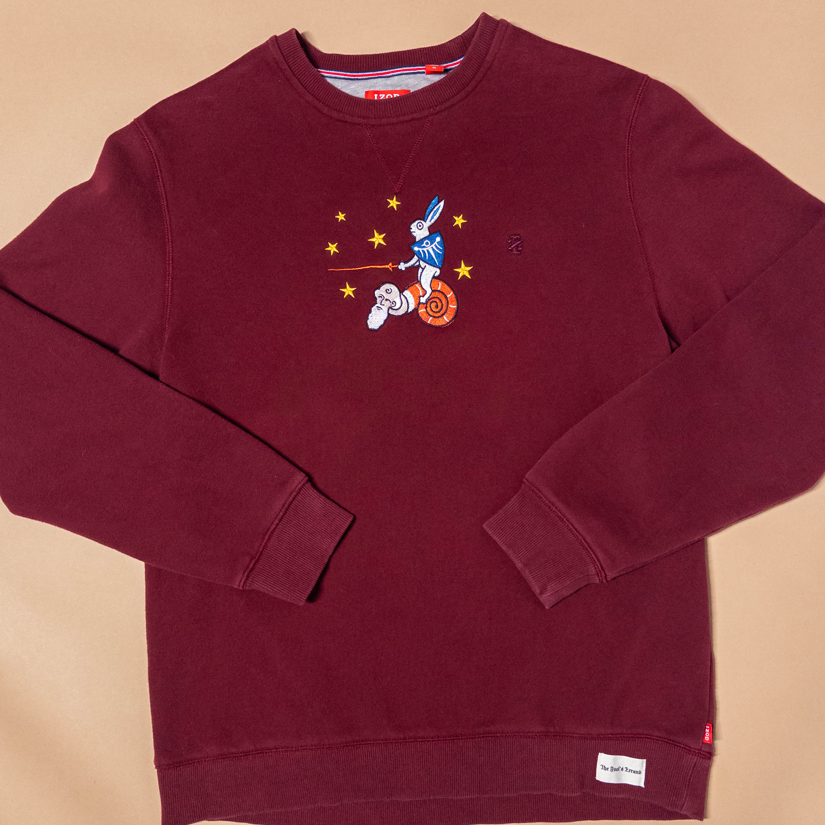 Medieval Rabbit Riding Old Snail in Maroon | Medium