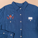 Medieval Demon Button Up in Blue | Large