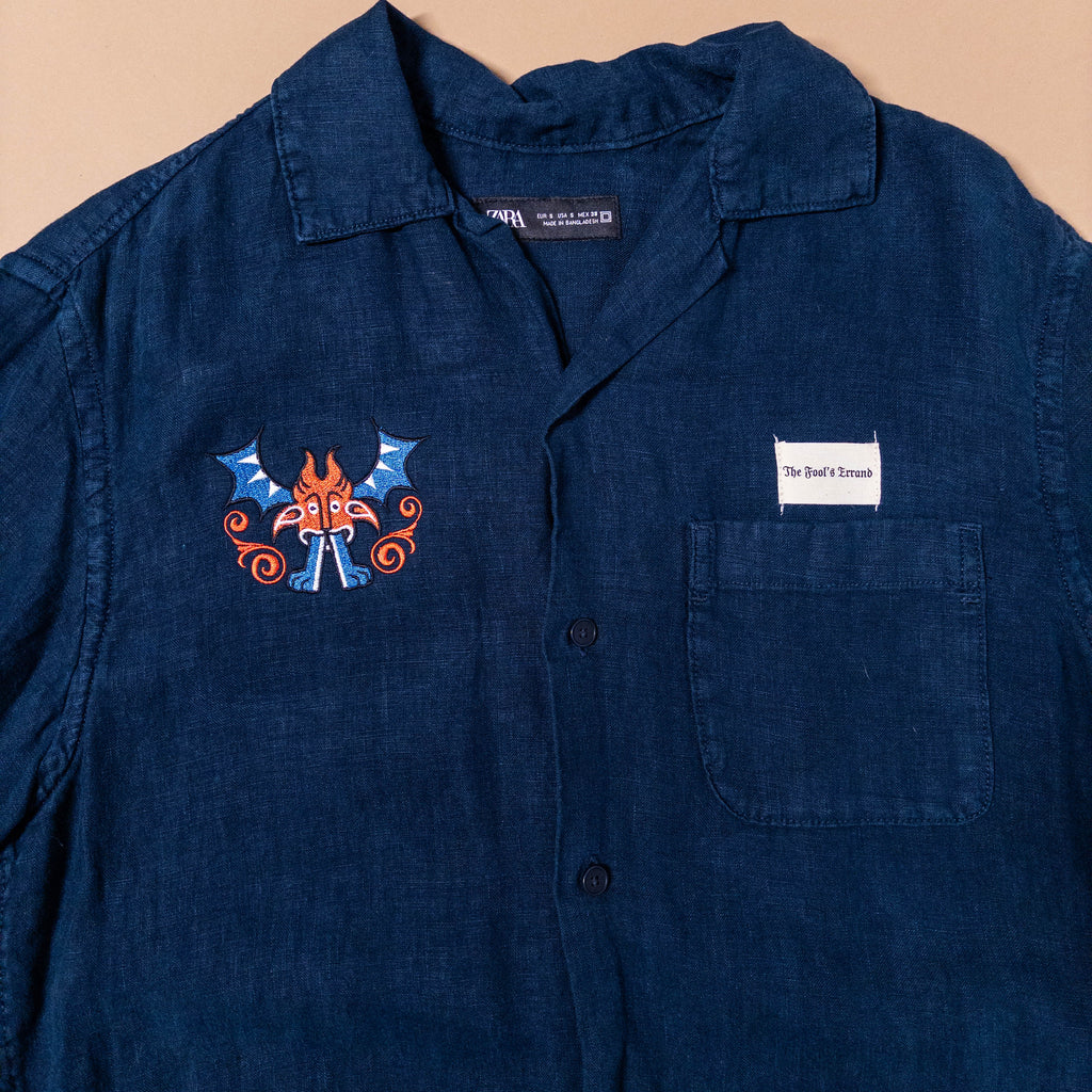 Medieval Demon Button Up in Linen | Small